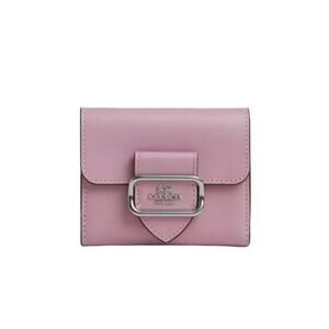 COACH LEATHER MORGAN WALLET IN SILVER/TULIP